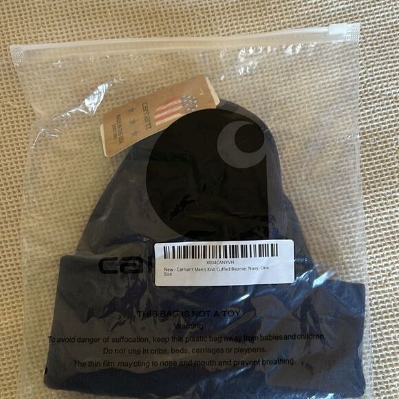 Carhartt Blue Knit Hat/Beanie with Logo Patch one size NWT - Picture 7 of 7